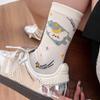 Women's Cute Puppy Mid-Calf Socks - Spring/Summer Academy Style with Japanese Cartoon Star Design - Korean Student Cotton Socks