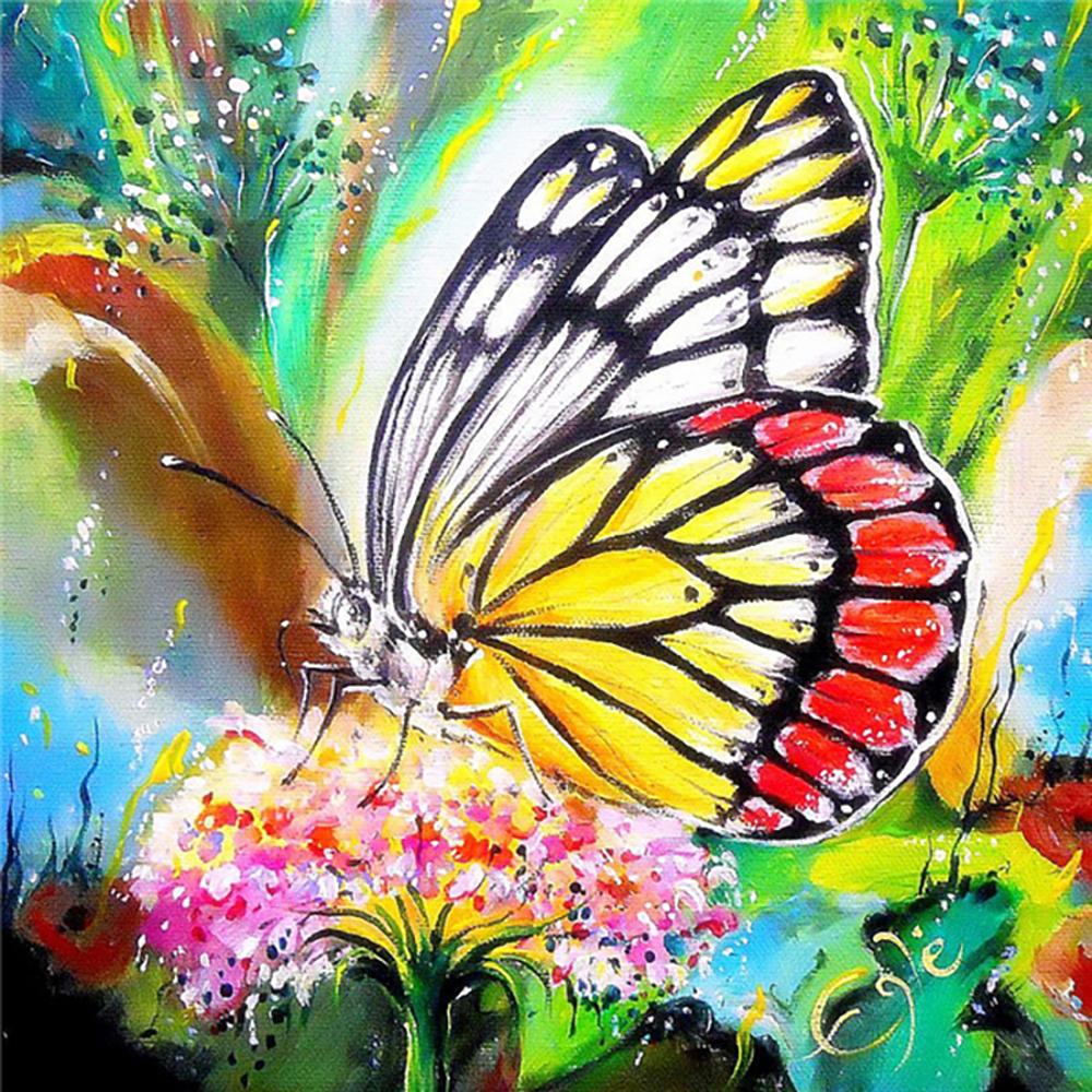Diy 5D Diamond Painting Butterfly Flower Diamond Embroidery Cross Stitch Kit Mosaic Picture Home Decoration New Year Gift