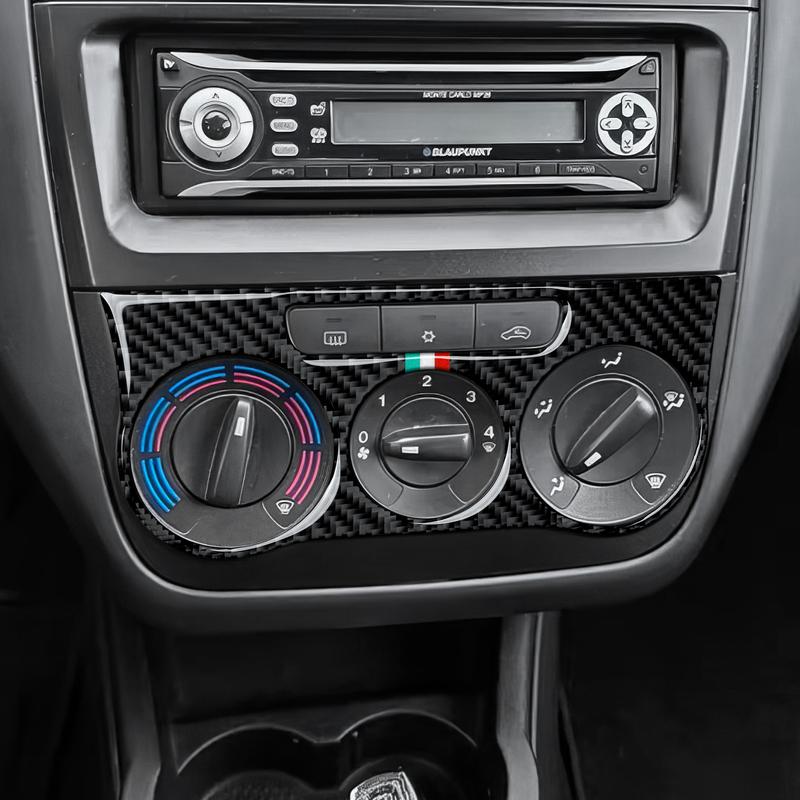 Car Center Console Climate Adjust Panel. Carbon Fiber Interior Sticker. For Fiat Abarth Grande Punto 199 (2005-2010) Accessories
