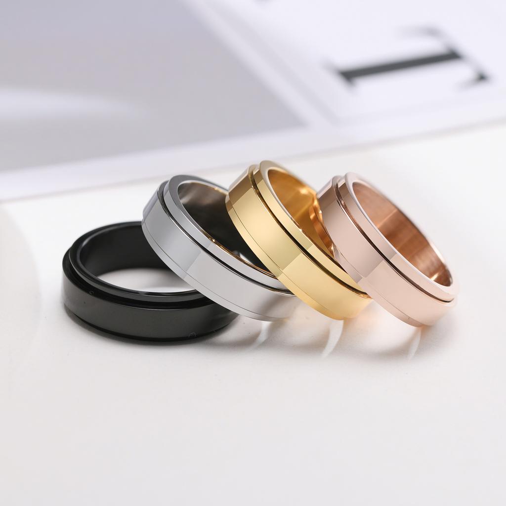 Stainless Steel Spinner Fidget Ring for Men Women Anxiety Jewelry Size 5 To 12