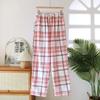 2025 Japanese New Spring and Autumn Couple Checkered Pants Pure Cotton Velvet and Women's Casual Sleepers Home Pants