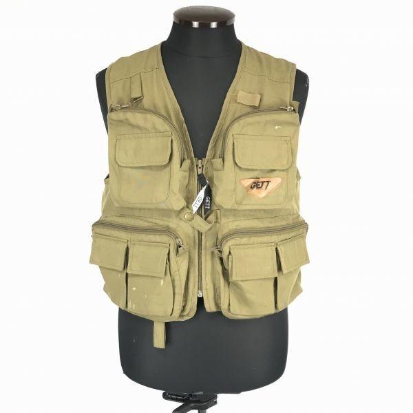 

gett Multi-Pocket Fishing Vest/Men’s Size M/Khaki/Fishing Wear