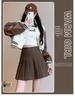 Wool Pocket Pleated Skirt for Women - High Waist, Thick, Retro, Short Skirt for Autumn & Winter