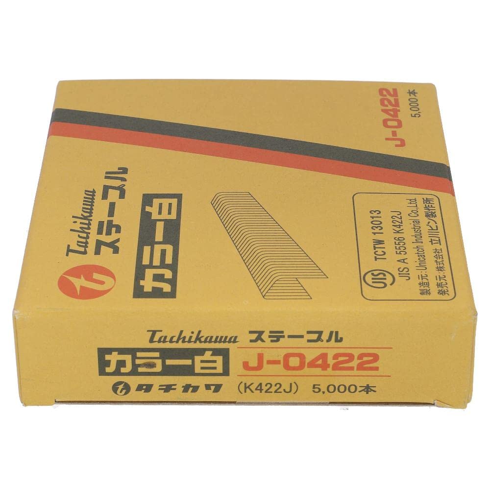 Tachikawa White 4mm J0422W Staples, Wide,