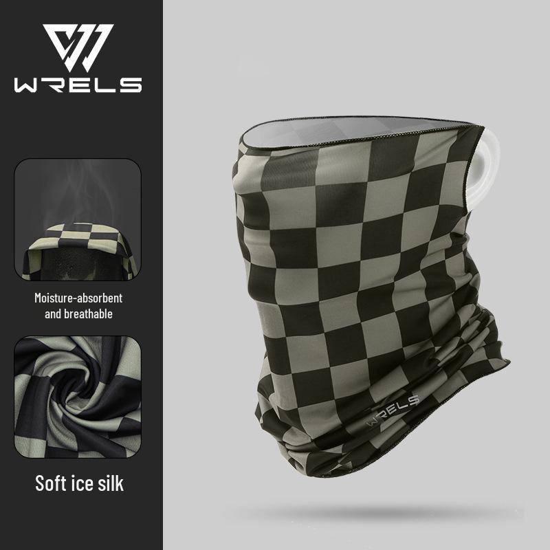 WRELS Ice Silk Sun Protection Face Mask with Ear Loops and Neck Guard, Anti-UV and Breathable for Driving and Cycling, Unisex Summer Neck Gaiter
