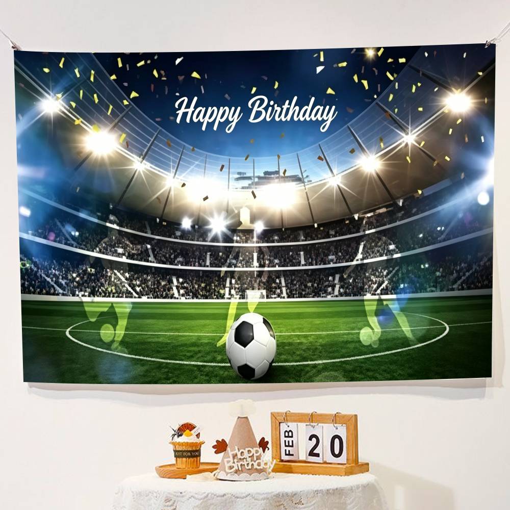 Decorações de Festa de Aniversário de Menino de Futebol Painel de Fundo para Fotografia Estúdio Fotográfico Adereços Faixa