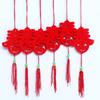 6Pcs Chinese New Year Pendant Red Felt Hanging Decor Paper-Cutting Spring Blessing Characters Tassels Pendant