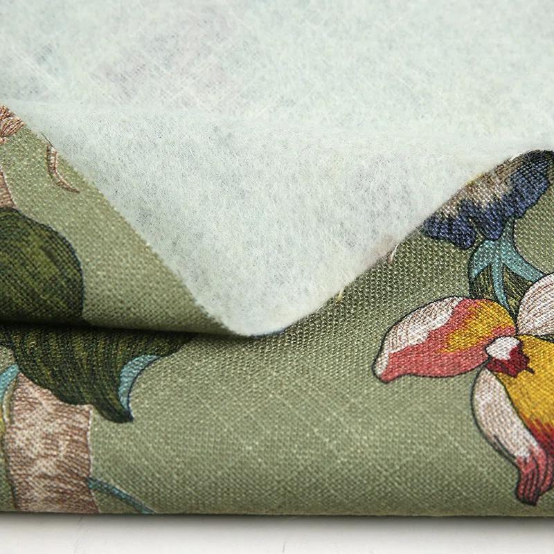 100x145cm Birds &Floral Patterns Linen Printed Fabric Printed Fabric for Tablecloth,Tablecloth DIY Sewing Clothing Home Cloth