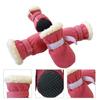 4pc Thick Warm Windproof Winter Pet Dog Shoes Anti-slip Snow Booties Footwear