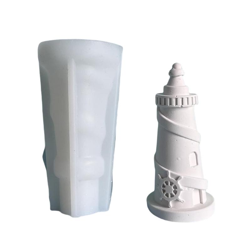 3D Lighthouse Silicone Moulds Candle Molds Cake Molds Ornament Molds Epoxy Resin Molds Plasters Molds for Candle Making