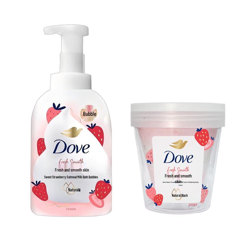 

Dove Sweet Strawberry Oat Milk Shower Foam & Body Scrub Set
