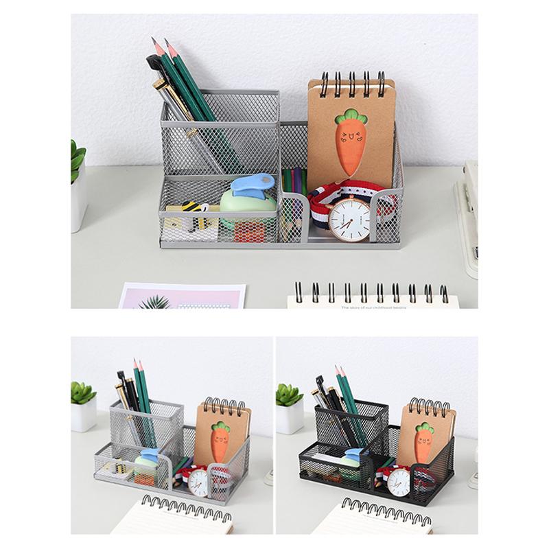 Multifunctional Pen Holder Creative Metal Iron Art Storage Pen Holder Student Stationery Desktop Office Storage Box