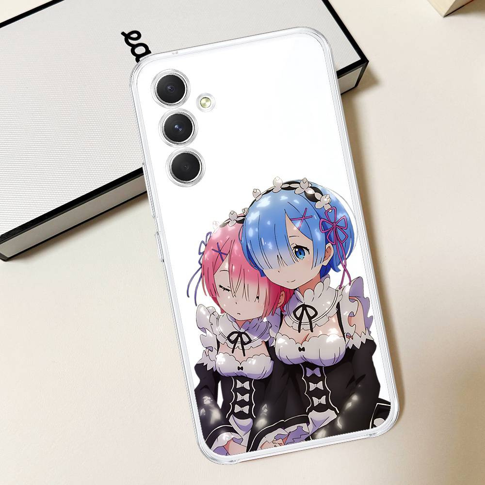 Anime RE ZERO Ram Rem Phone Case For Samsung Galaxy S21 S22 S23 S24 S25ULTRA FE Ultra Plus5G A52S Transparent Cover