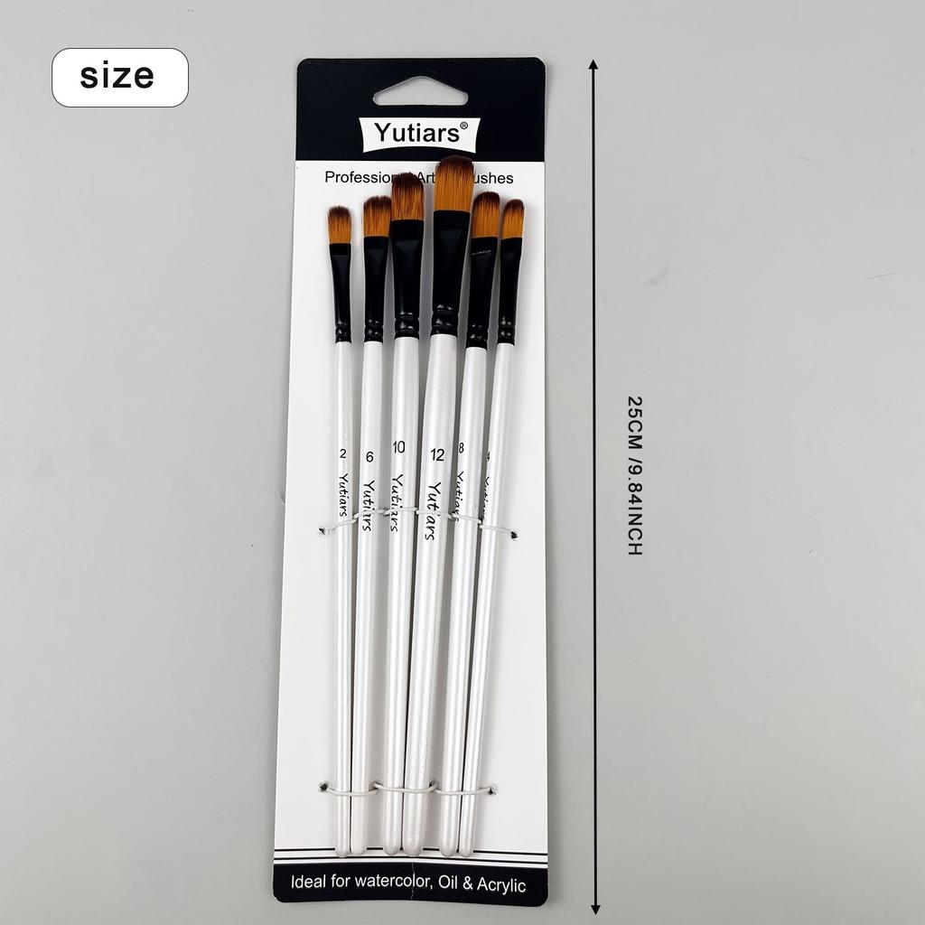 12 Pcs/set DIY Oil Acrylic Painting Art Paint Brushes Supplies Nylon Hair Wooden Handle Watercolor Paint Brush Pen Set Learning