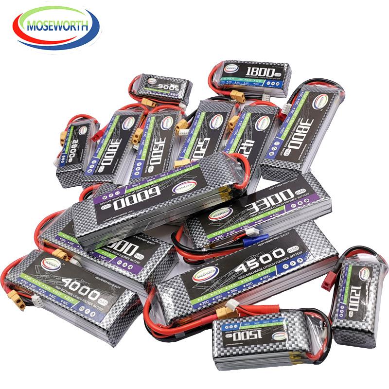 2S 3S 4S 6S 2200 4200 5200 6000mAh 30C 40C 60C 7.4V 11.1V 14.8V RC LiPo Battery For RC Drone Helicopter Aircraft Airplane Car