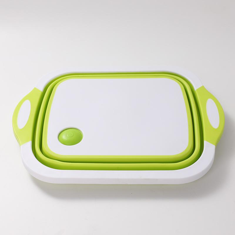 Foldable Cutting Board With Drain Basket Multi-purpose Kitchen Outdoor Chopping Block Portable Plastic Wash Basin Easy To Clean