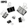 10pcs/lot Large Size Black Metal Binder Clips 15mm/19mm/25mm/32mm Notes Letter Paper Clip Filer Holder Clamp Binding Supplies