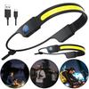 LED+COB Waterproof Headlight 300LM USB Rechargeable Head Flashlight 3 Modes Digital Power Dispaly for Running Cycling Camping