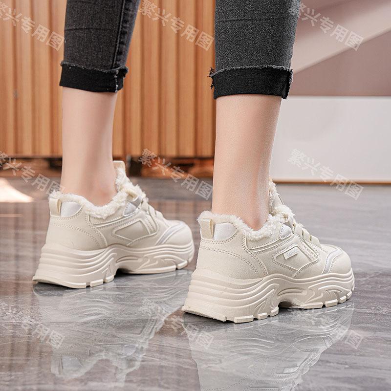 Winter Velvet Dad Shoes Ins Thickened Warm Cotton Shoes Sports and Leisure Shoes M