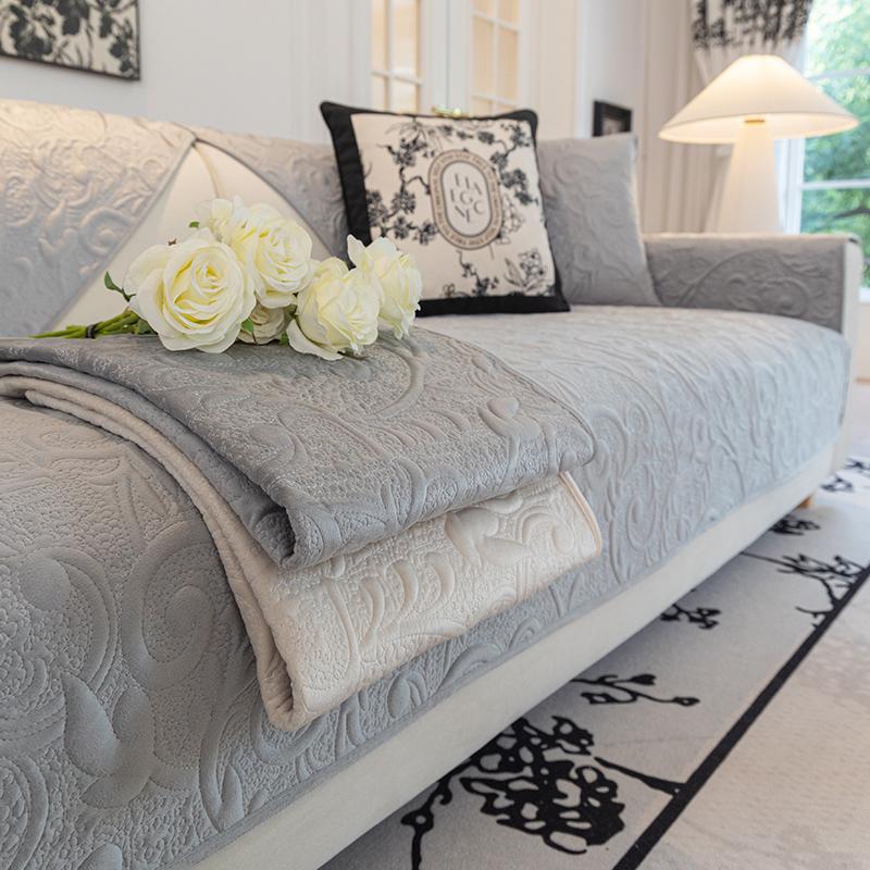 Polštář na pohovku Zimní plyš Neklouzavý Jednoduchý Moderní luxusní polštář Potah na pohovku Tkanina zesílená Zimní polštář