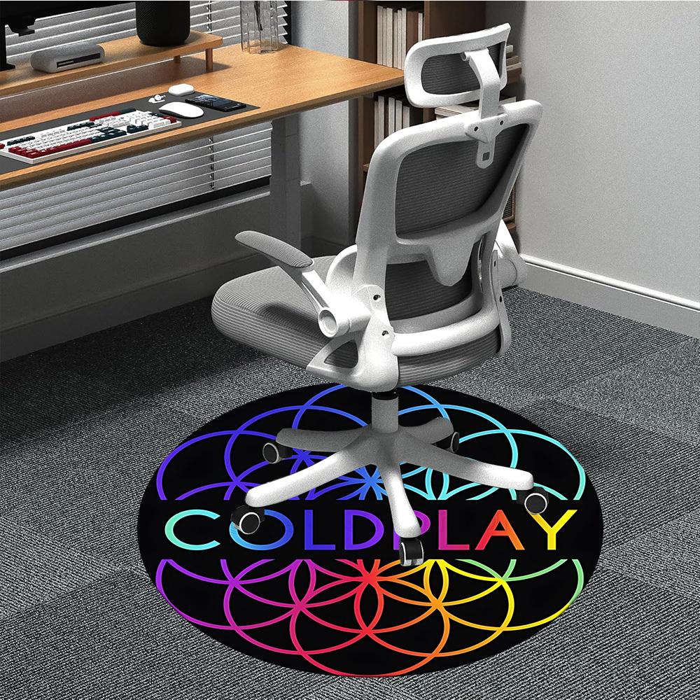 

1PC Coldplay Merchandise Office Round Rug - Perfect for Office or Study Decor, Machine Washable, Non-Slip Backing, Decorative Floor Mat 80cm