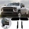Glossy Black Towing Top+Side Clip-On Mirror Covers Replace for 2020 2021 2022 2023 2024 Chevy Silverado GMC Sierra 2500HD 3500HD (Black)