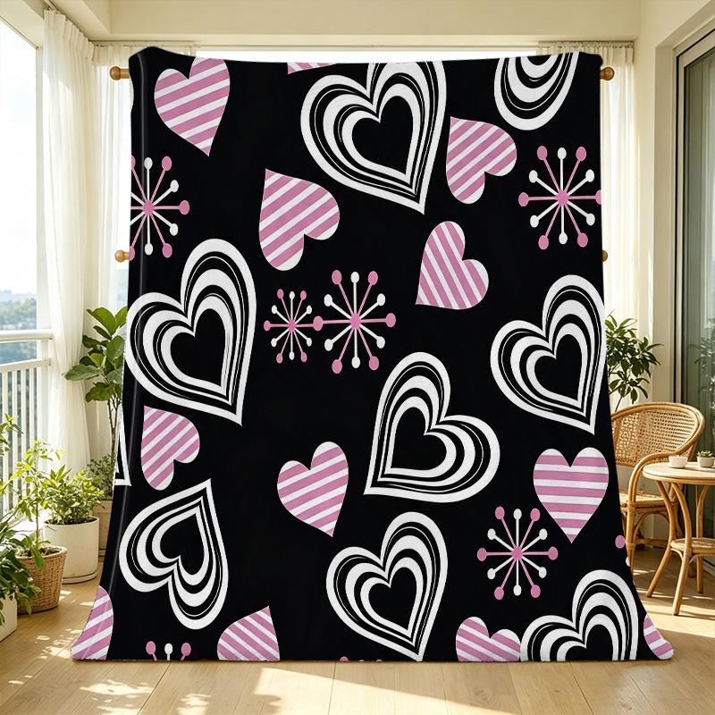 Love Series Flannel Throw Blanket Lightweight, Soft & Warm, Cozy for Home, Window Seat Decor, Perfect Valentine's Day Gift