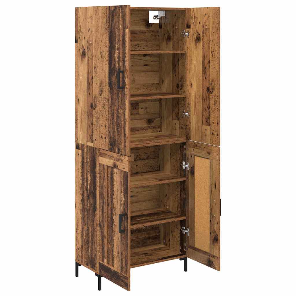 Wall Mounted Highboard Reclaimed Wood Look 69.5 x 34 x 180 cm Engineered Wood