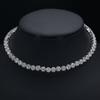 Koreanisches Braut-Funkel-Strassschmuck-Set, rundes Voll-Diamant-Armband, Ohrringe, Halskette Dreiteiliges Set