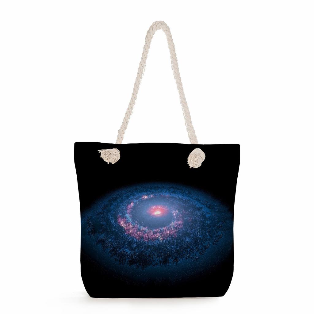 Starry Sky Print Thick Rope Single-shoulder Beach Bag 7229 CLE