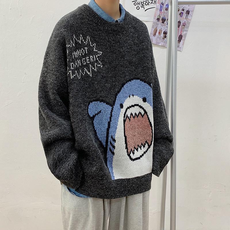 French Couple Niche Design Cute Cartoon Pullover Sweater - Women's Loose Autumn/Winter Outerwear