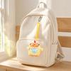 Plush Chicken Pendant Keychain, Embroidered Auspicious Words Design, with Squeaking Backpack Charm for Kids Adults