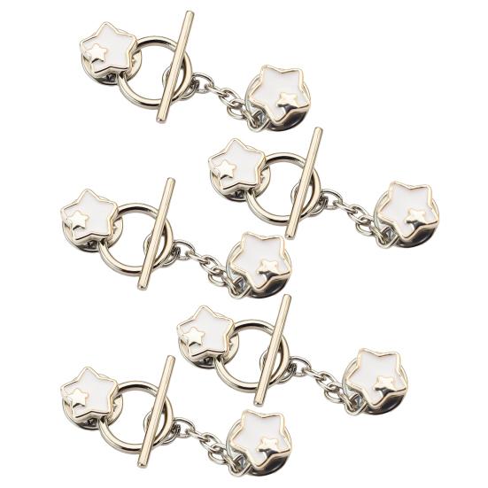 5 Pcs Chain Button Pins Cardigan Closure Fastener No Sewing Detachable Decorative Buttons for Sweaters Cardigans