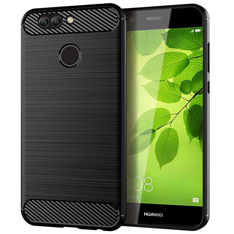 

Мягкий силиконовый чехол-бампер с матовой отделкой для Huawei Nova 2 plus, противоударные чехлы из углеродного волокна для Huawei P10, задняя крышка для селфи-телефона Nova 2 Plus чёрный