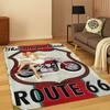 Tappeto Tappeto Retrò America Route 66 Mother Road per Soggiorno Divano Casa Camera da Letto Cucina Zerbino Decorazione, Tappetino Antiscivolo per Sala Giochi