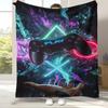 Cartoon Spiel Gamer Zone Controller Logo Flanelldecke, Ultra Weiche Warme Plüschdecke für Zuhause Schlafzimmer Bett Sofa Abdeckung Picknick Geschenk
