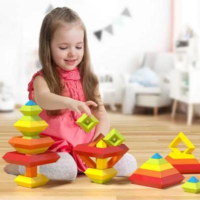 Pyramid Block, Children's Block Stacking, Math Math Play, Learning Tool, Kindergarten Tool, After-school Tool B283