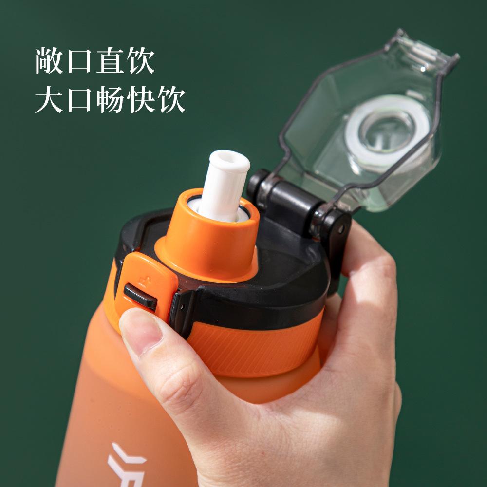 Water bottle high value matte gradual change color plastic cup outdoor large capacity sports water cup flip straw fitness water cup wholesale