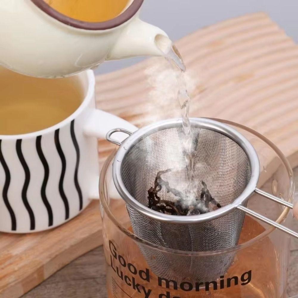 Single Ear Shape Stainless Steel Tea Strainer Anti-Scald Fine Mesh Colander  Flour Filter