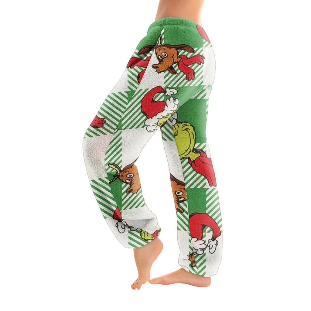 Women's Solid Color Trousers With Cuffs Casual Pants And Pajama Pants