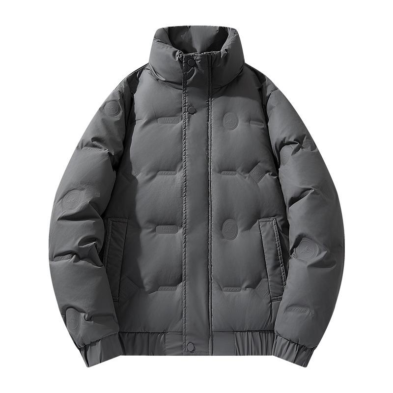 

Winter new down jacket men s casual versatile thickened warm shiny hooded youth bread jacket jacket L