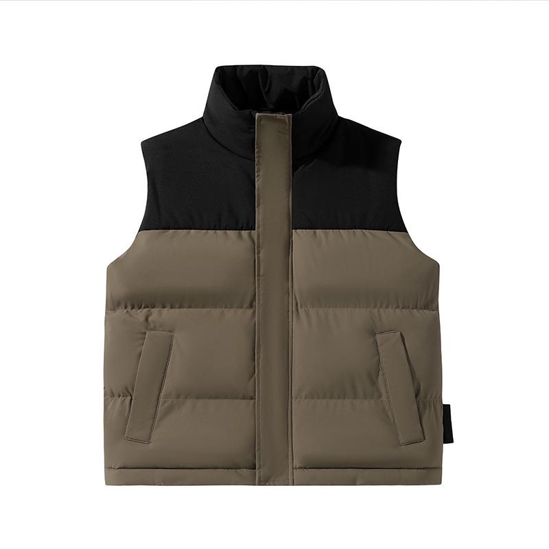 

2025 Winter Men s Trendy Heavyweight Sleeveless Cotton Jacket, Plus Size Available 2XL коричневий/чорний