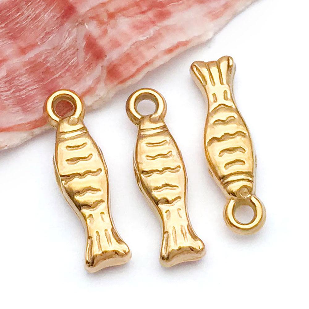 Stainless Steel Tropical Fish Goldfish Pendant Charm for DIY Jewelry.
