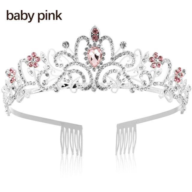 Romantic Butterfly Shape Princess Crown For Girls Handmade Rhinestone Tiara Pearl Headband For Birthday Wedding Model Catwalk