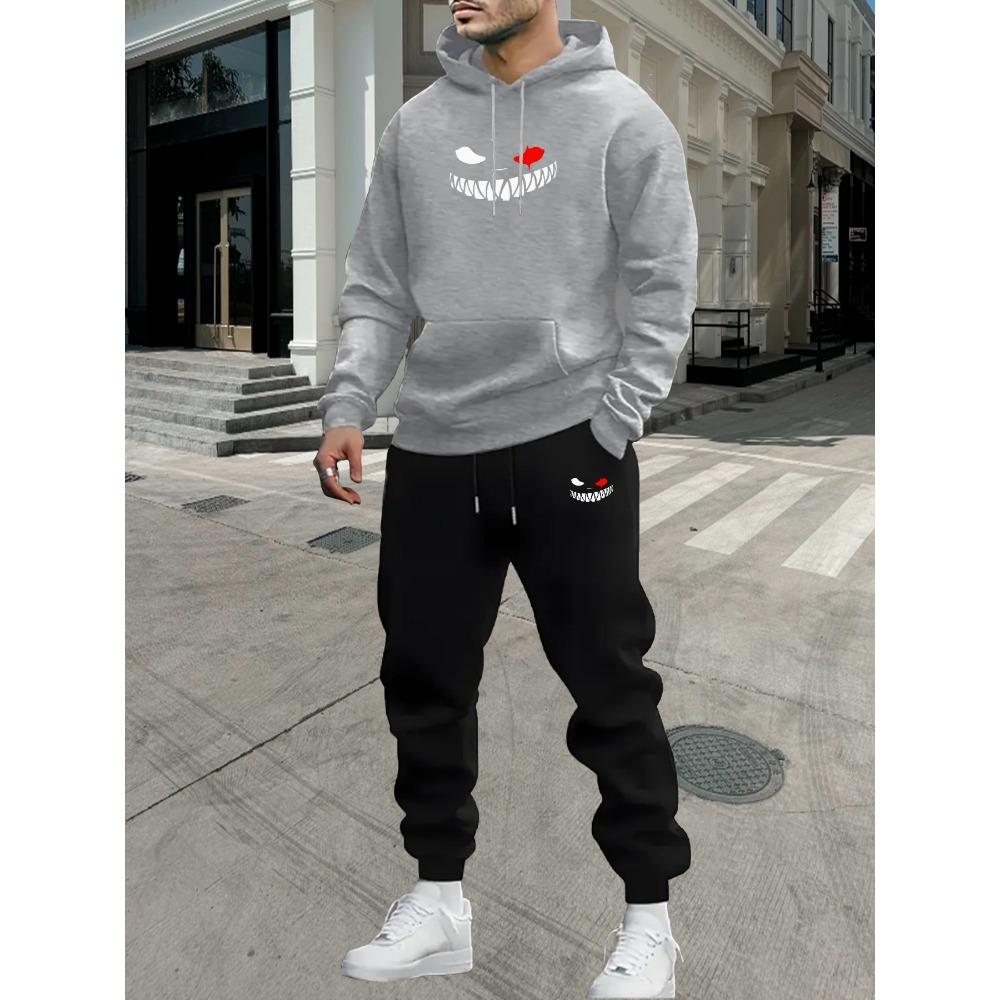 Ensemble Hoodie et Pantalon de Jogging Simple à Rayures Imprimé 3D pour Homme Sweatshirts Pantalons de Jogging Ensemble Décontracté Deux Pièces