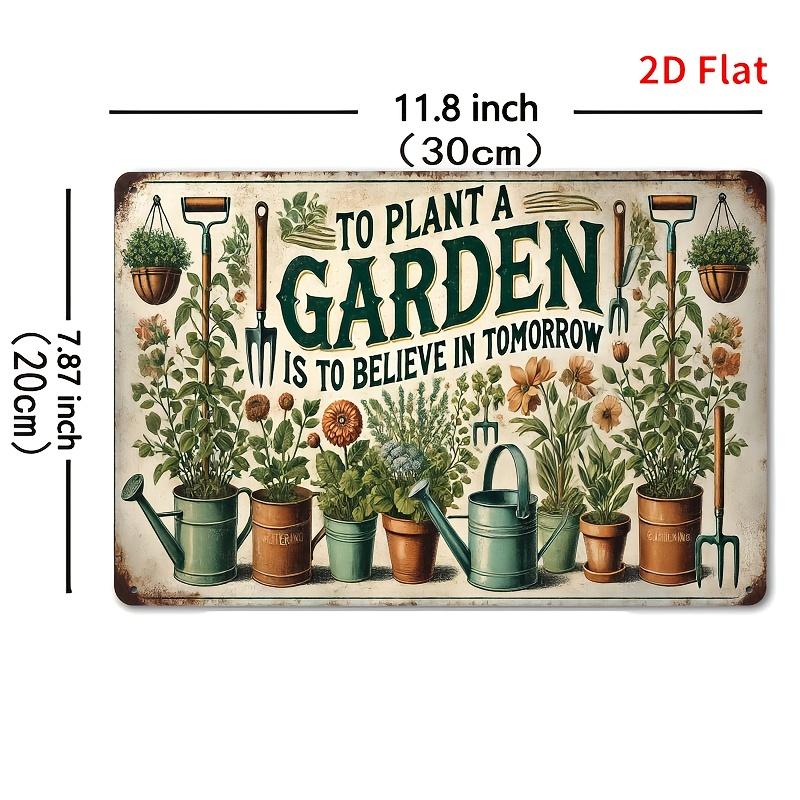2D Flat, [2D Flat]1pcs 20.32x30.48cm 2D Flat Sign/garden decor/Tin Sign- Rectangular Iron Wall Art, Durable, Windproof & Waterpr