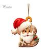 Christmas Tree Gingerbread Letter Ornaments 2D Flat Acrylic Ornaments, Pendant with Santa Claus, Personalized Alphabet Keepsake for Friends