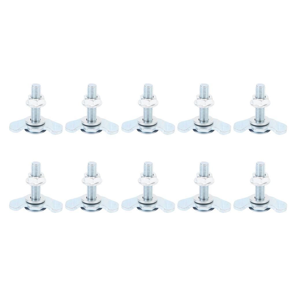 10pcs L Track Double Lug Threaded Stud Nut Fitting Zinc Plated L Track Rail Threaded Stud Fittings Tie Down for Van