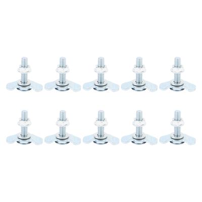 10 Stück L-Schiene Doppelöse Gewindebolzen Mutter Beschlag Verzinkt L-Schiene Schiene Gewindebolzen Beschläge Zurrgurt für Lieferwagen