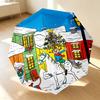 Winter Scene 8 Ribs 3Fold Black Glue Uv Protection Umbrella Sun Protection Rainproof Compact Folding Umbrella For Travel Daily Use C9241389